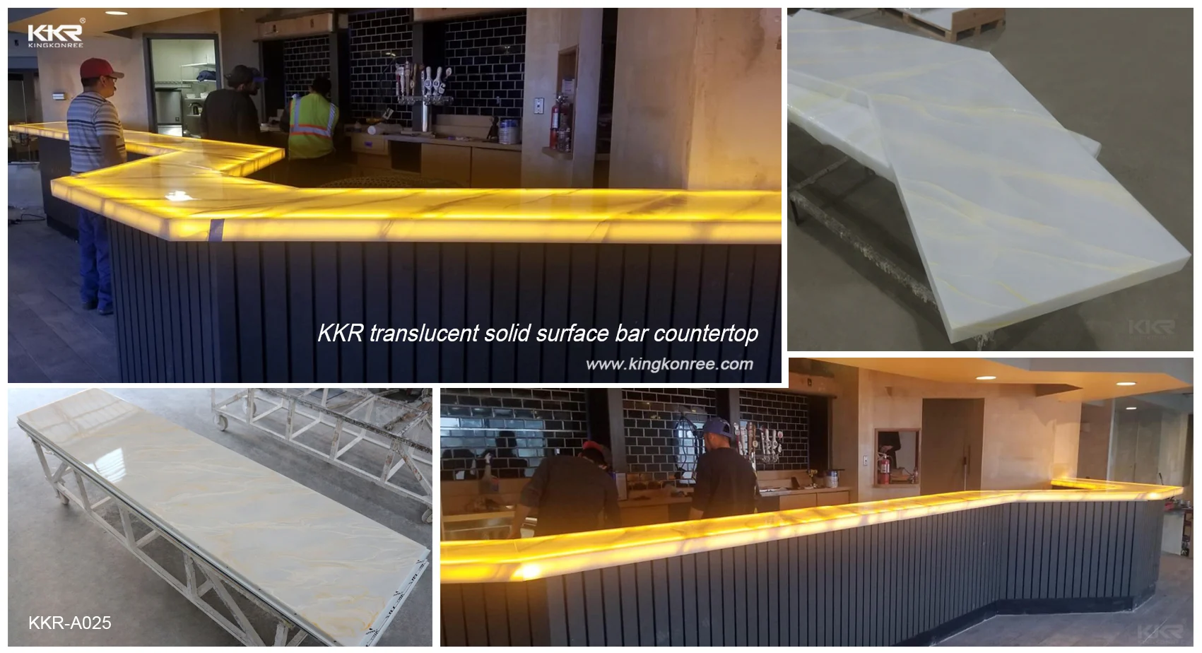 Translucent Acrylic Solid Surface Bar Countertop Restaurant Bar
