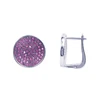 JRL micro pave setting Ruby cubic zircon 925 silver jewelry earrings wholesale