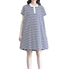 Maternity Clothes Big Size Striped Casual Dress