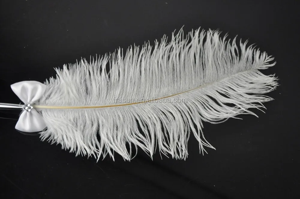 Wedding Gift White Fluffy Feather Pen Ostrich Feather Pens - Buy White ...