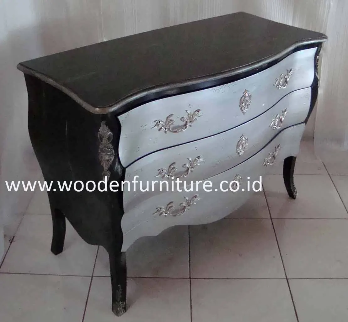 Wooden Chest Of Drawers Painted Commode Antique Reproduction