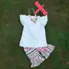 2015 Newest Arrival country girl clothes Summer Casual Boutique Outfit Ruffler Short Sets Boutique outfit set