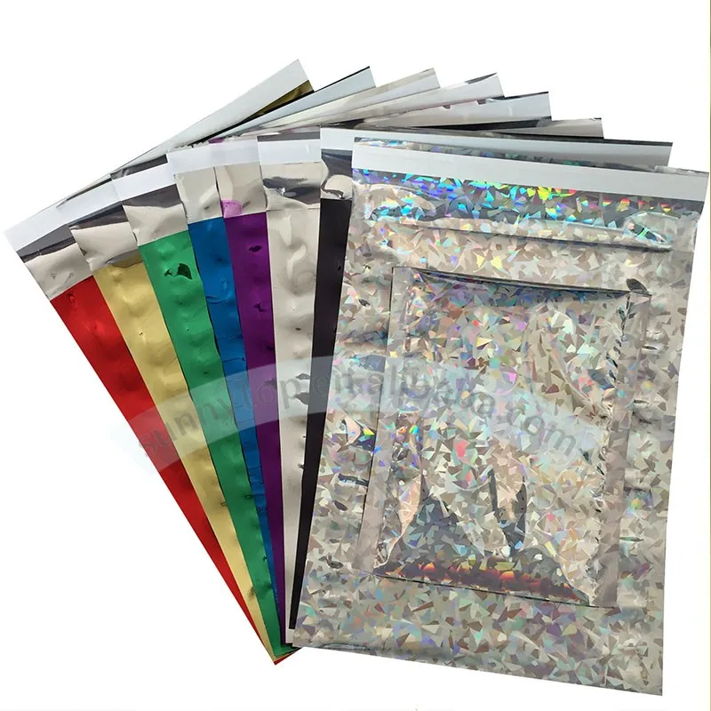 Decorative Poly Mailers 10x13 Silver Holographic Poly Mailers Wholesale