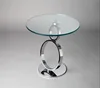 Ring Pillar glass top Side Table for Living Room furniture