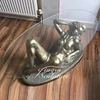 Home used casting woman bronze sculpture coffee table