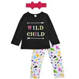 Wholesale Long Sleeve Girls 3 Piece Suits Cotton Wholesale Long Sleeve Girls 3 Piece Suits Cotton