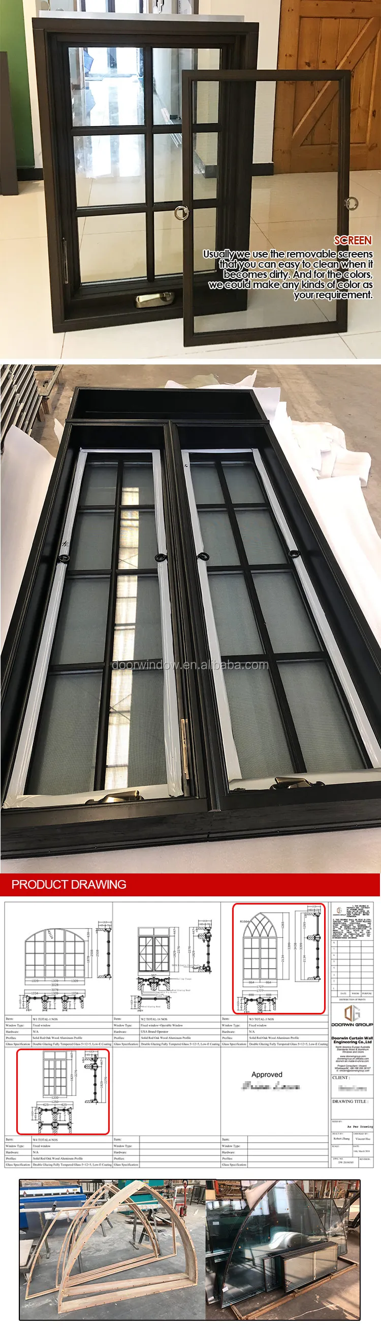 New York American NAMI Certified Aluminum transom awning window sash profile crank open window