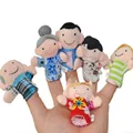 6 pcs set Baby Plush Toys Cartoon Animal Finger Hand Puppet Happy Family Fun Plush Toy