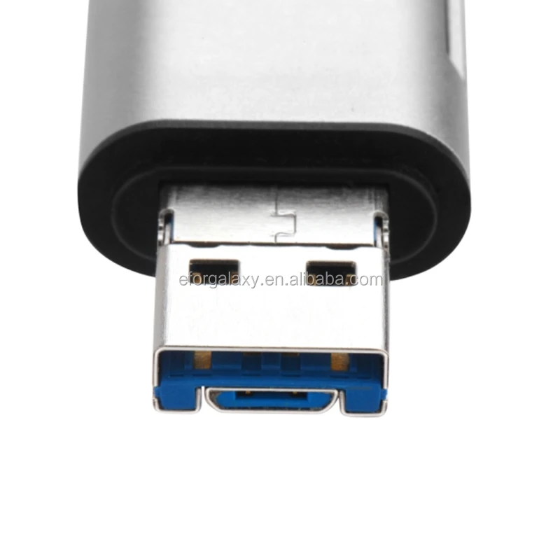 Seenda 3 in 1 USB-C / Type-C & Micro USB & USB 3.0 Aluminum Alloy Memory / OTG Card Reader - ANKUX.COM