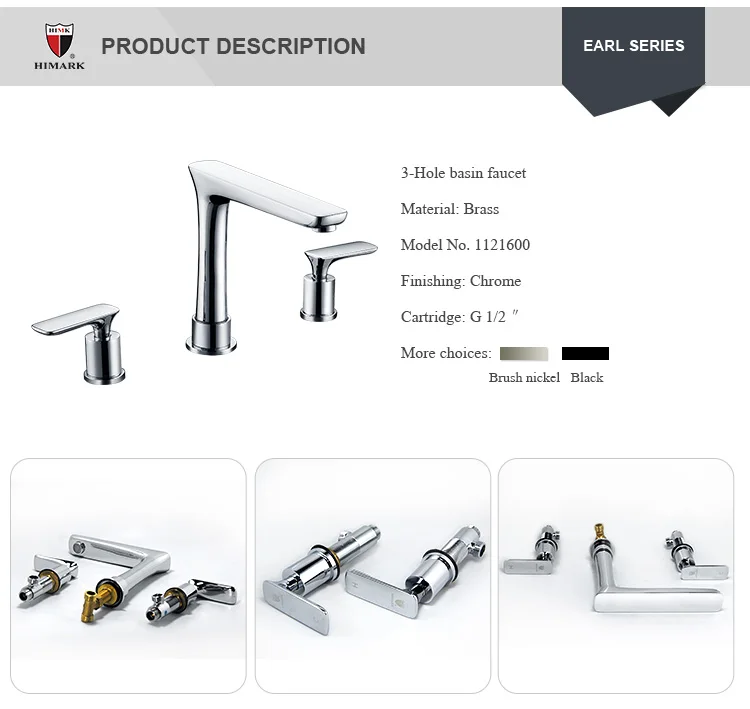 Contemporary Style Widespread 3 Hole Basin Tap Include Upc Faucet Parts