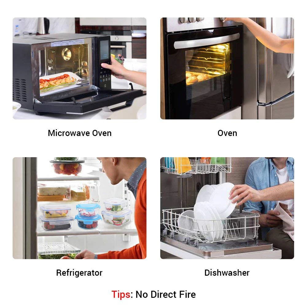 [4 Pack]new Designed Glass Food Storage Container With Bamboo Lid/container Glass/glass