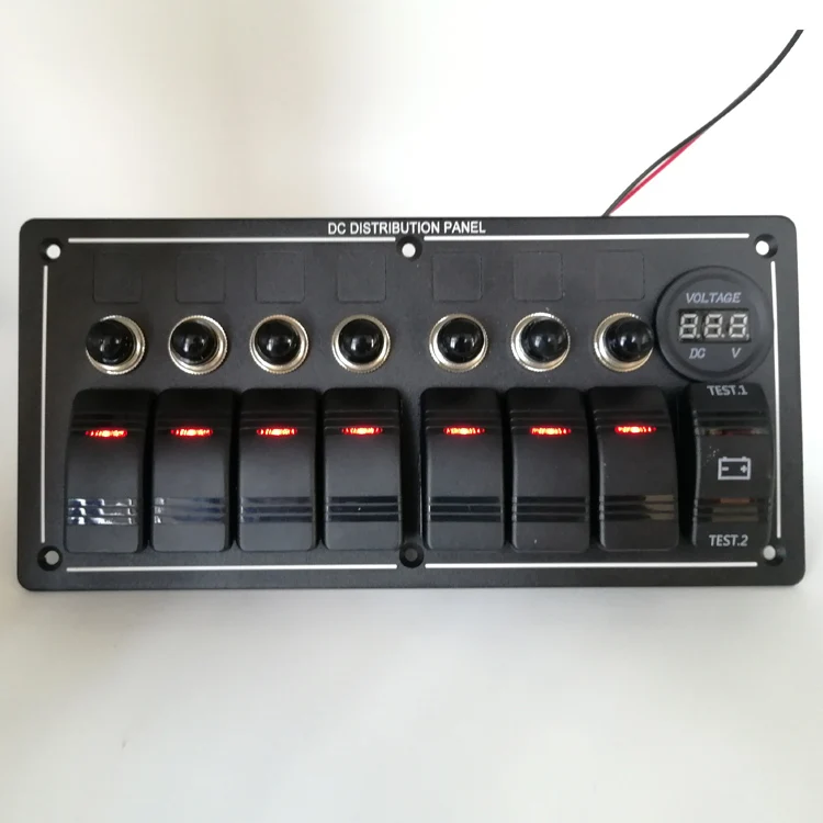 12v 24v Dc Aluminum Led Marine Navigation Switch Panel With Battery Testing Switch Buy