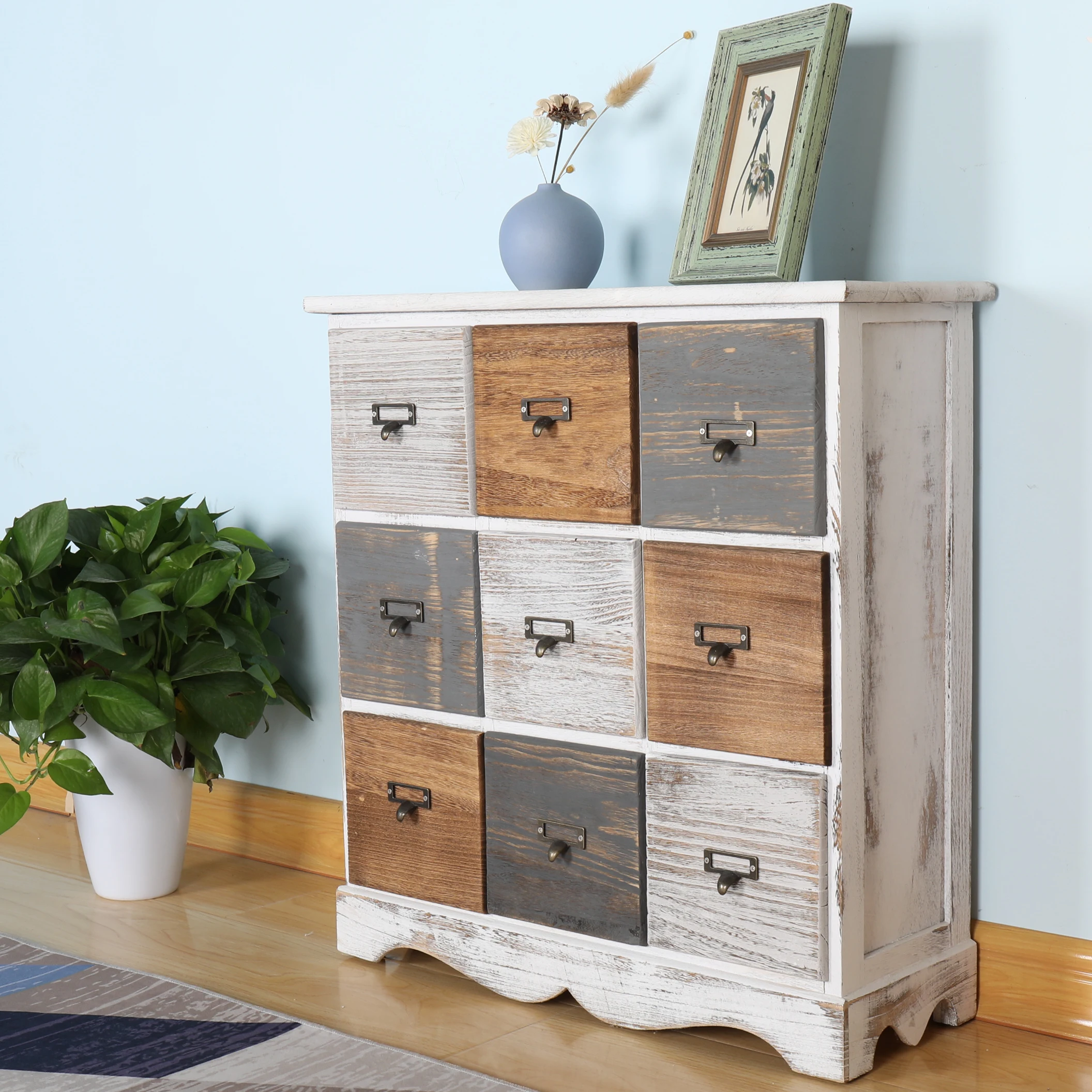 木柜与 9 抽屉复古破旧别致的风格 - buy 仿古家具,仿古木柜,厨柜