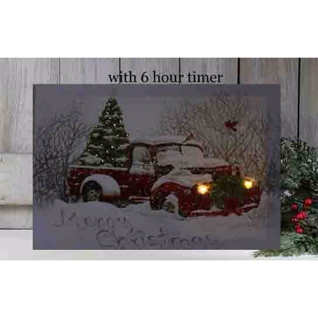 Led Christmas Canvas Painting Retro Car With Tree In Winter Picture Canvas Painting Wall Art Timer Function Print Prices Buy Led Christmas Canvas Painting Canvas Painting Prices Canvas Oil Painting Car Product On