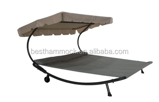 Patio Outdoor Portable Double Chaise Lounge Hammock Bed With Sun Patio Outdoor Portable Double Chaise