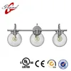 Hot seller Chrome 29.5-inch Three light bath fixture with clear globe glass /vintage wall lamp