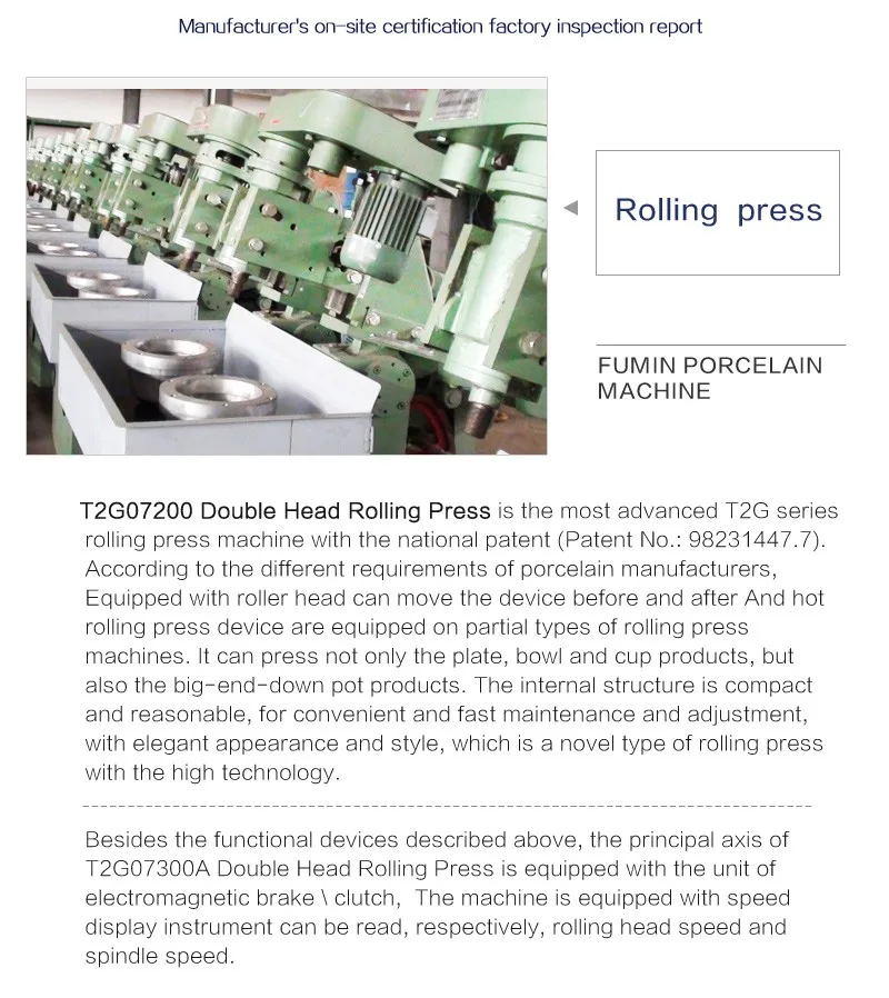 Double Head Roller Press For Ceramic Mug Making Machine Cups/bowls