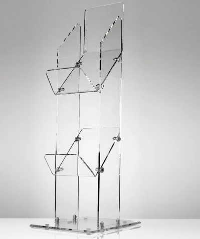 Disassembled Transparent Commercial Floor Magazine Rack Acrylic ...