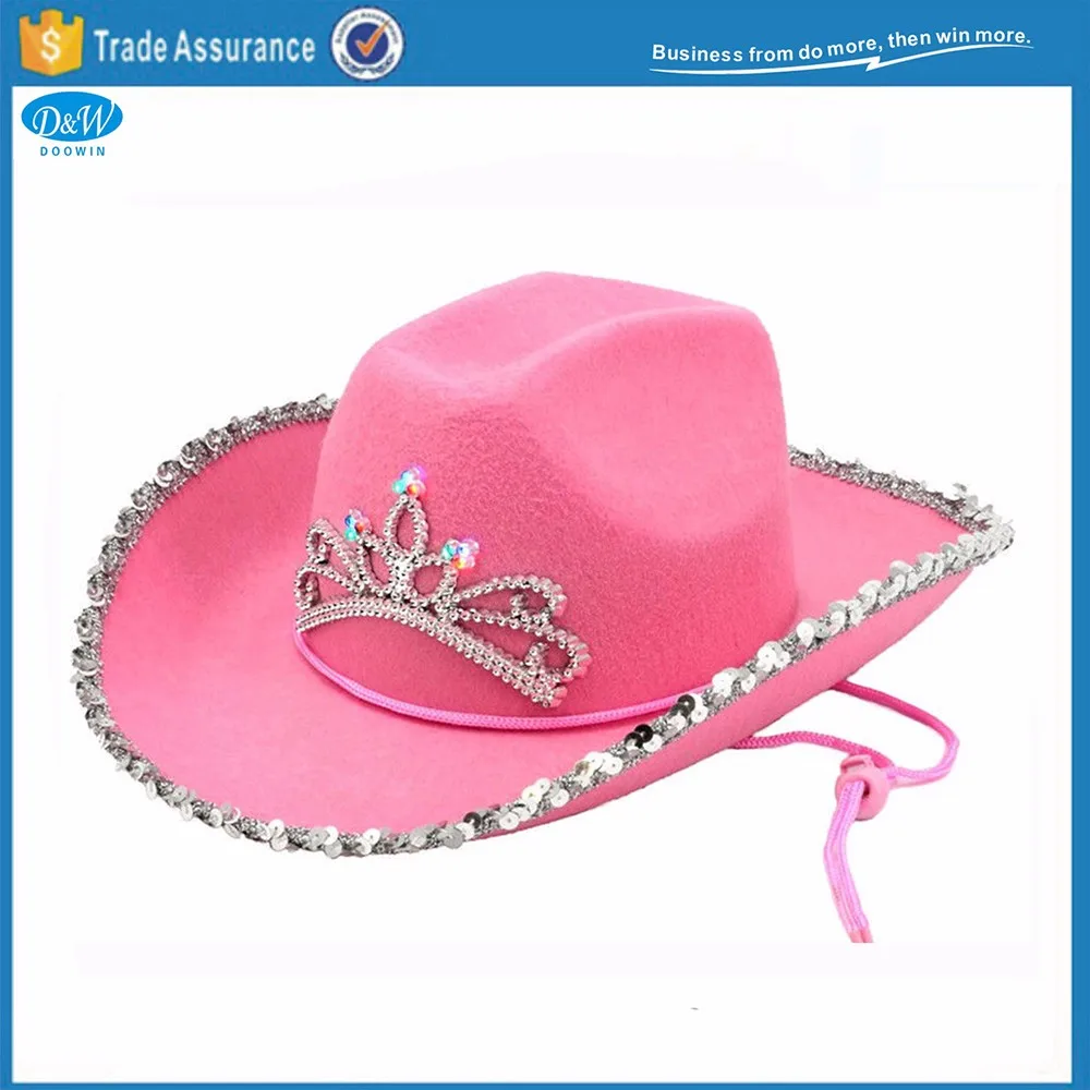 Pink Color Cowgirls Party Felt Hat Halloween Costumes Accessories Buy