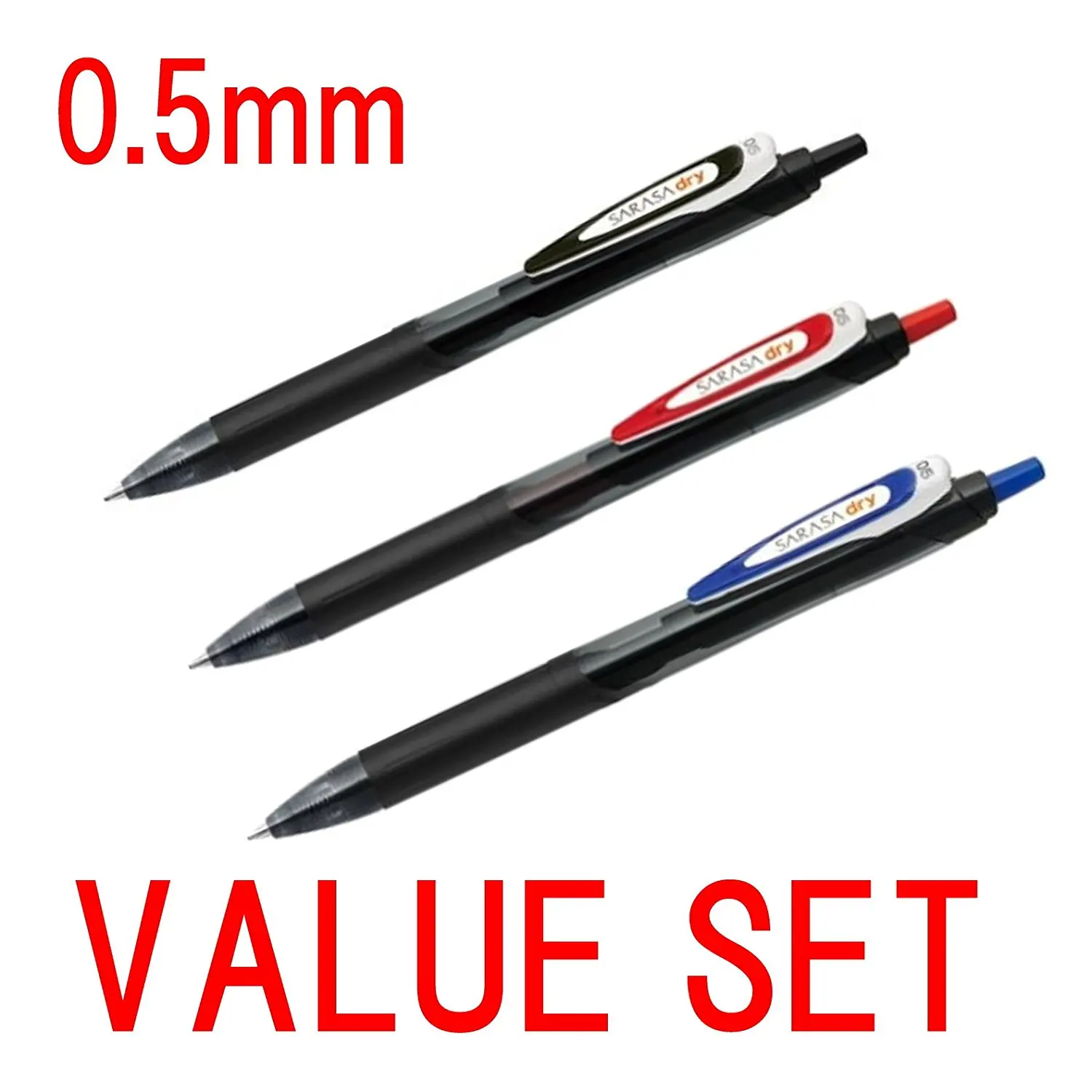 sarasa dry 0.5mm BLACK(JJ31-BK) BLUE(JJ31-BL) RED(JJ31-BL) 3pens VALUE SET