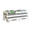 Single bed for kids with trundle. Drawers included (200x90/190x90, Bleached Oak)