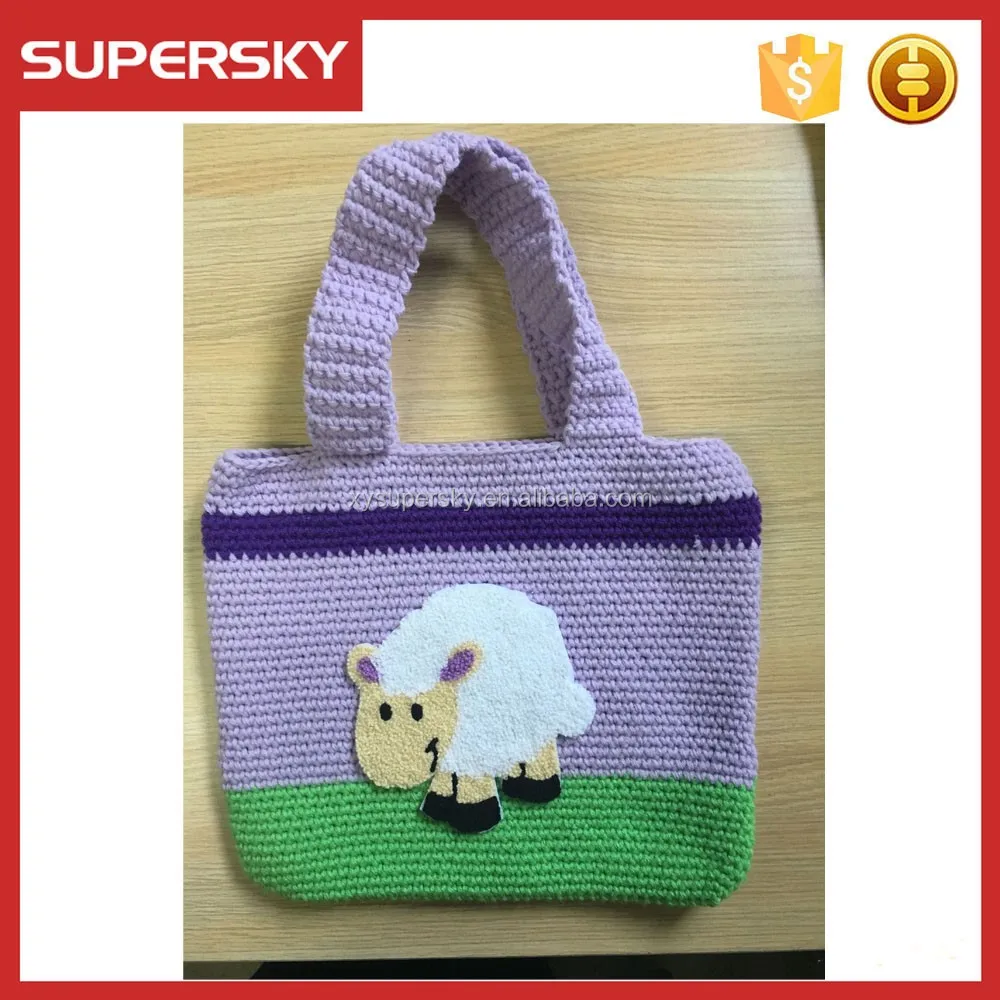 J181 Handmade Spring Summer Bag Crochet Handbag Knit Purse Purses And Handbags With Sheep Las Small Product On