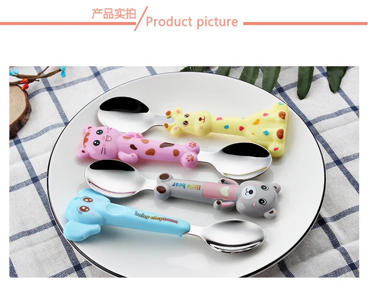 Plastic Animal Cartoon Handle Cutlery Fork And Spoon Cutlery Set For ...