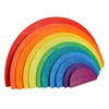 2019 New Design Creative Puzzle Wooden Nesting Puzzle Rainbow Boards Building Blocks