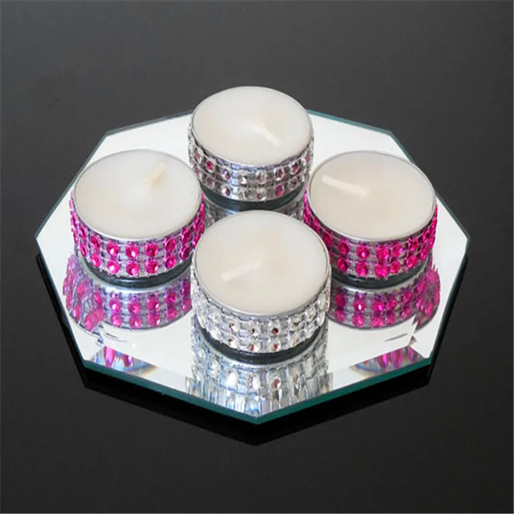 Glass Candle Holder And Mirror Candle Plate And Wedding Usage Buy