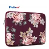 High Quality Customized Peony Pattern 13 14 inch Thicken Zipper SBR Neoprene Laptop Bag Netbook Tablet for Women