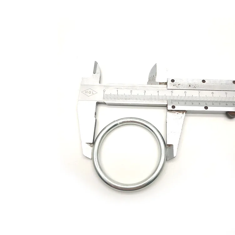 Welded Round Ring Galvanized Steel 5*40mm Hardware Accessory for Connecting Silver O Rings for Bags