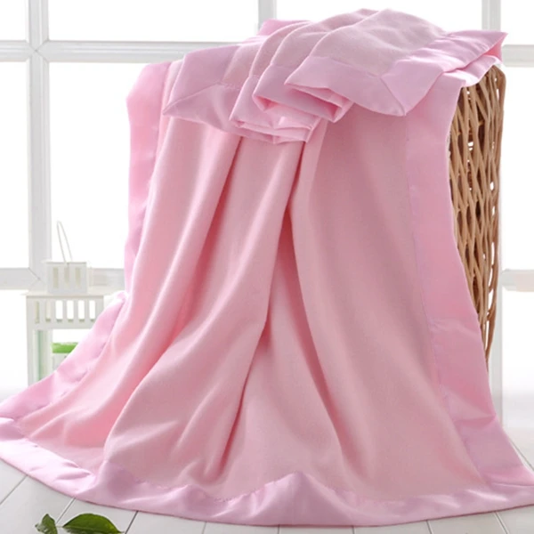 Wholesale Soft Fleece Minky Baby Blanket With Satin Trim Buy Fleece