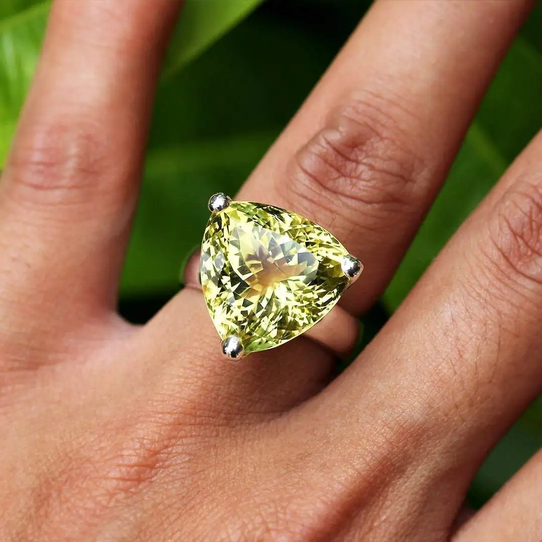 Jewelryonclick Real Lemon Quartz Pendant 925 Sterling Silver Charm For Gift Prong Style Oval Cut Handmade
