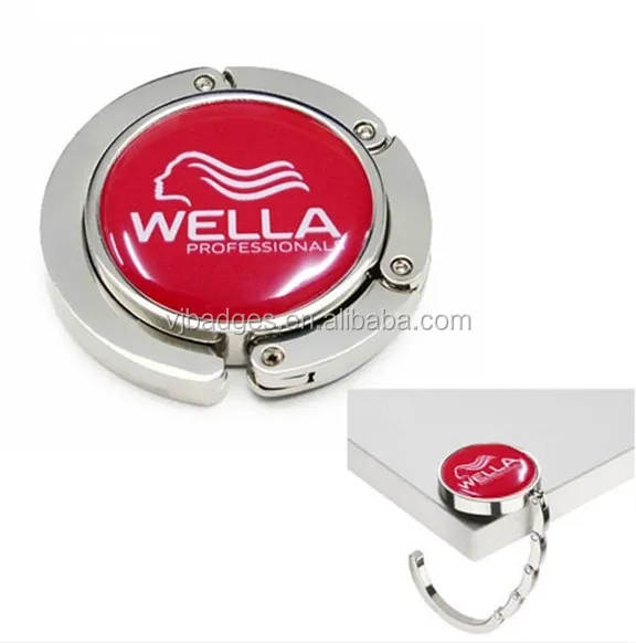 Personalized Purse Hooks - Custom Logo Folding Handbag Hanger Holder - Droppable Custom Branded Hooks