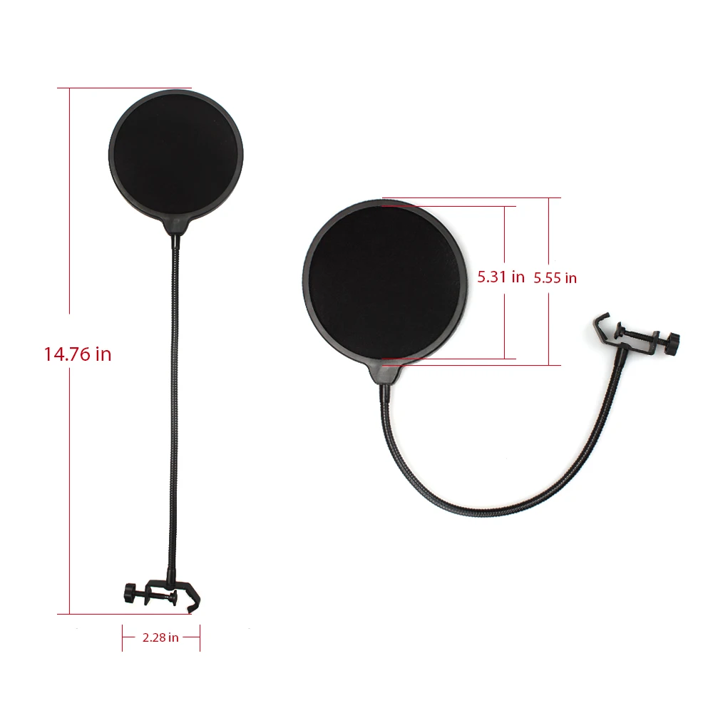 maono Black professional metal microphone pop filter