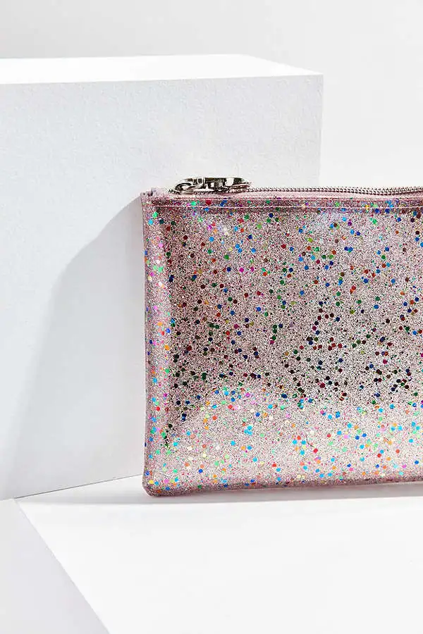 glitter makeup pouch