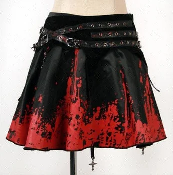 red black skirt