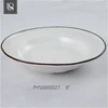 Wholesale brown edge color porcelain plate restaurant hotel ceramic dinner deep soup plates