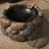 Popular 26inch Round River Rock Look Outdoor Fire Pit/fire ring w/Free Spark Guard and Poker