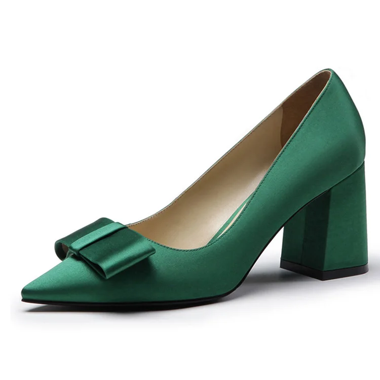 green pump shoes ladies