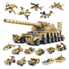 Military Weapons 16 Assemblage 1 Super Tanks Self-Locking Bricks brinquedos Toys Intelligent building block gift 84031