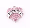 P500270 Yiwu Huilin jewelry Alloy Crystal My Girl Message Heart Charm Pendant for gift