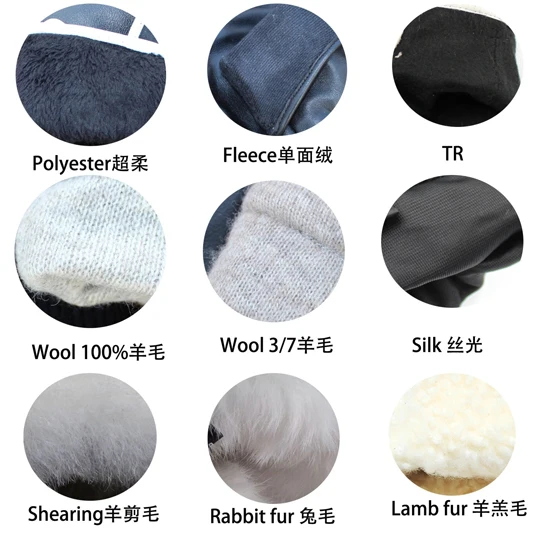 High quality pig suede leather fashion gloves with a fuzzy ball