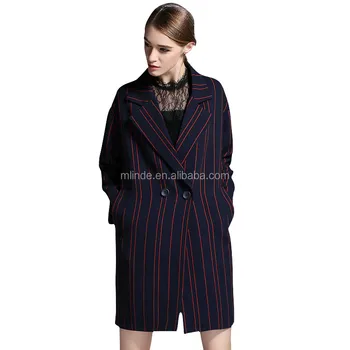 Xl 5xl Women Trench Coat Winter New Design Elegant Ladies Double Breasted Striped Trendy Outerwear Classic Swing Coats Plus Size Buy Trendy Plus