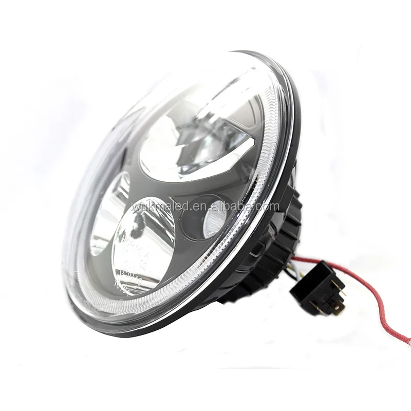 DOT SAE Approved 7 Inch Round LED Headlight Halo Hi-low Beam DRL For  Motorcycle