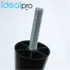 Custom plastic injection sofa legs screwed mirror ABS black plastic material for table chair bed adjustable furniture fittings