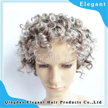 Natural Looking Curly Hair Thin Skin Indian Remy Human Gray Hair