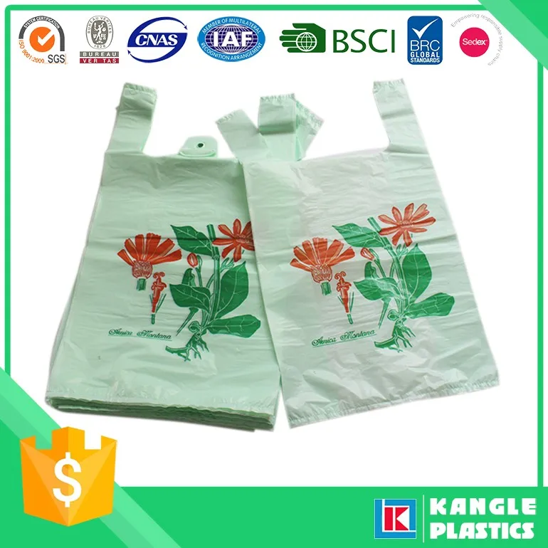 Plastic t-shirt side gusset grocery retail pe shopping bag