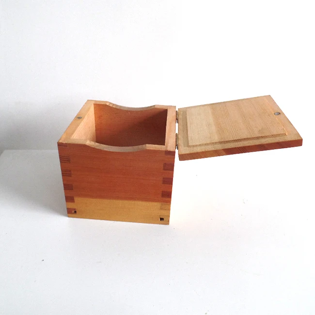 custom pine wood box with hinged lid