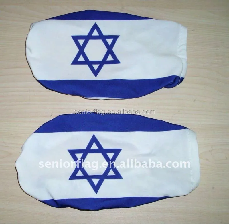 Wholesale cheap elastic polyester Poland flag car side mirror cover sock factory